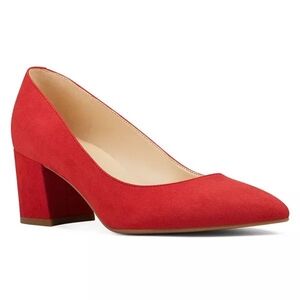 Nine West Red Block Heel Pumps